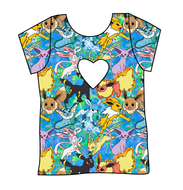 Eeveelution Cambria Heart Back Tee