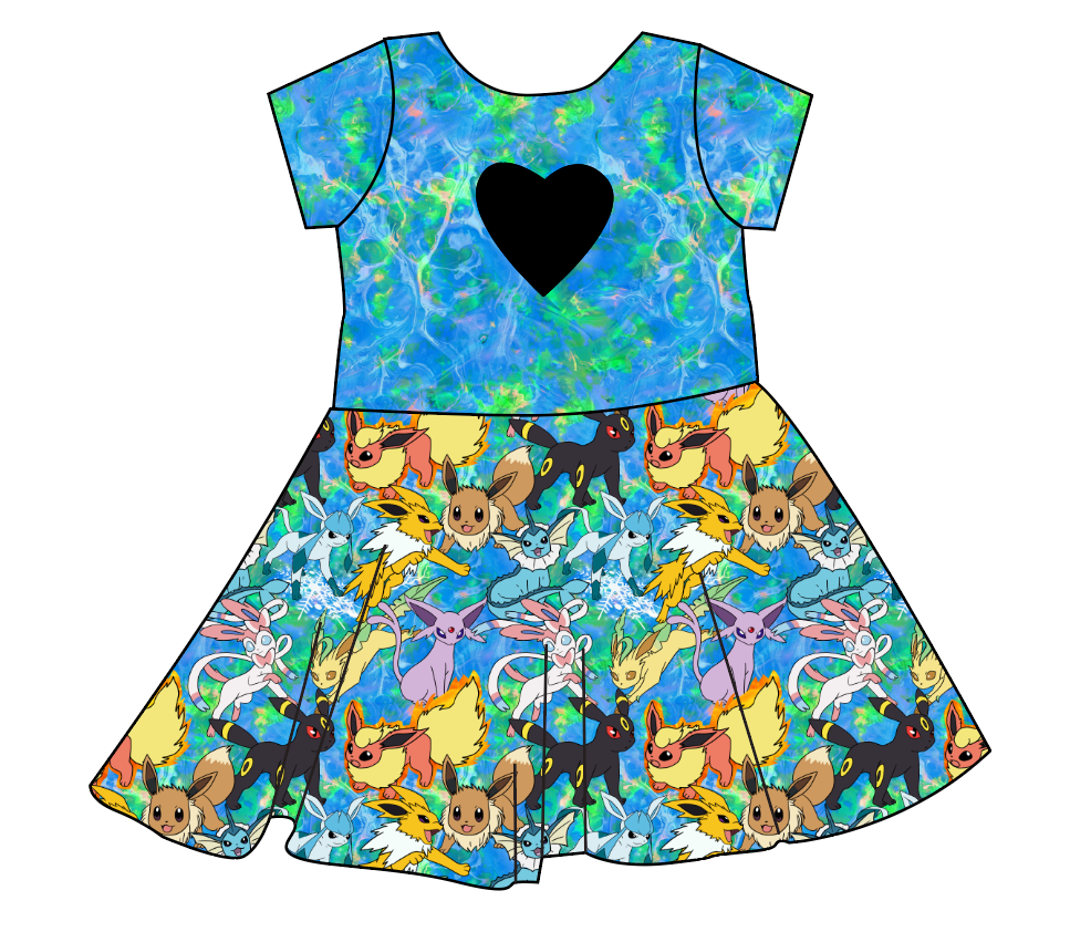 Eeveelution Molly Heart Back Twirly Dress