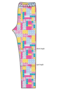 Cupcake Blocks Basic Leggings