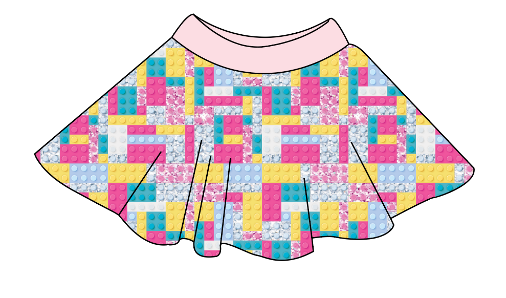 Cupcake Blocks Circle Skirt