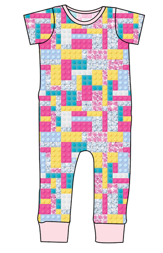 Cupcake Blocks Emmett Pants And Shorts T-Shirt Romper