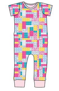 Cupcake Blocks Emmett Pants And Shorts T-Shirt Romper