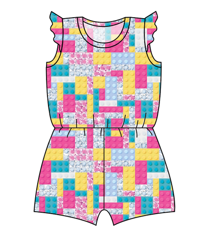 Cupcake Blocks Ivy Summer Romper