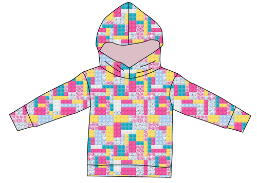 Cupcake Blocks Ladies Oversized Hoodie