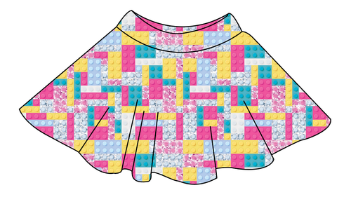 Cupcake Blocks Ladies' Circle Skirt