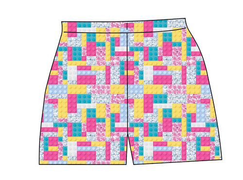 Cupcake Blocks Ladies' Lounge Shorts