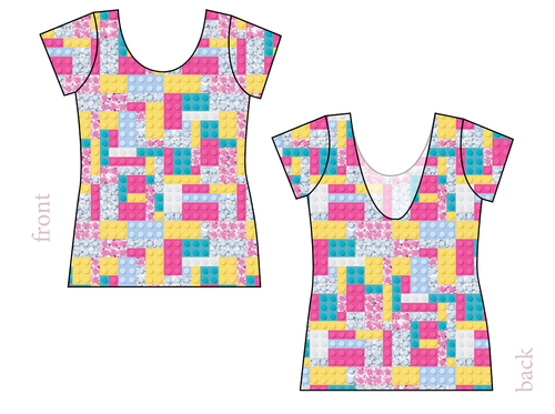 Cupcake Blocks Ladies' Low Back Ballerina Tee