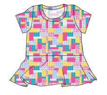 Load image into Gallery viewer, Cupcake Blocks Ladies&#39; Peplum Top