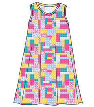 Load image into Gallery viewer, Cupcake Blocks Ladies&#39; Swing Dress