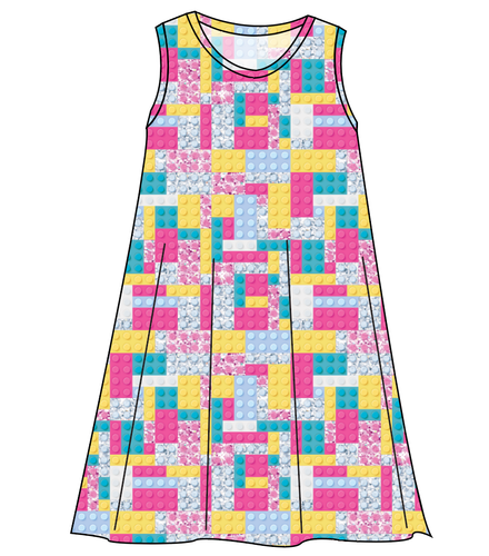 Cupcake Blocks Ladies' Swing Dress