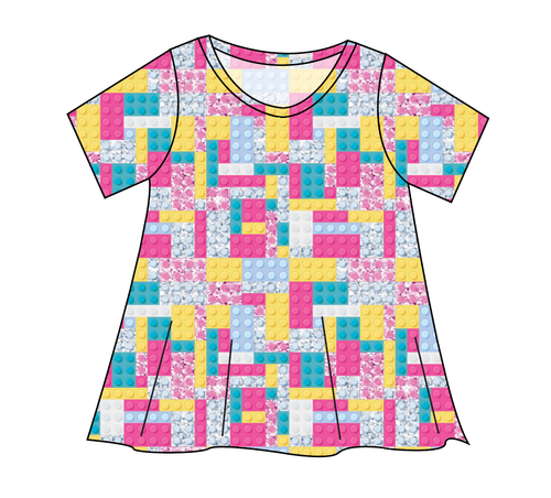Cupcake Blocks Ladies' Swing Tee