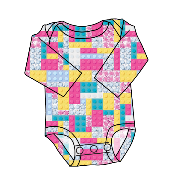 Cupcake Blocks Lap Neck Bodysuit