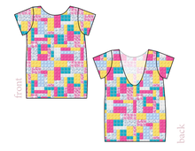 Load image into Gallery viewer, Cupcake Blocks Low Back Ballerina Tee