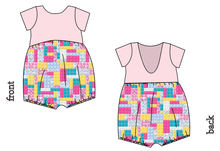 Load image into Gallery viewer, Cupcake Blocks Low Back Romper and Bubble Romper