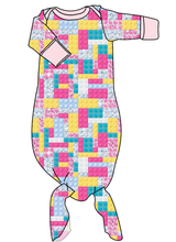 Load image into Gallery viewer, Cupcake Blocks Newborn Knotted Gown