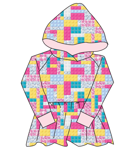 Cupcake Blocks Peplum Hoodie (or Crewneck)