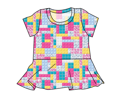 Cupcake Blocks Peplum Top