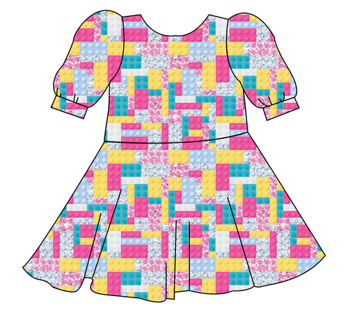 Cupcake Blocks Prairie Dress
