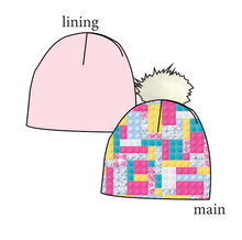 Load image into Gallery viewer, Cupcake Blocks Slouchy Beanie (Reversible!)