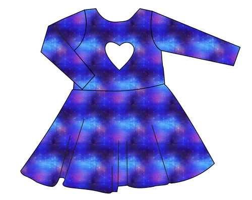Cool Geo Molly Heart Back Twirly Dress