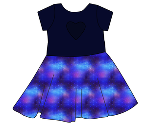 Cool Geo Molly Heart Back Twirly Dress