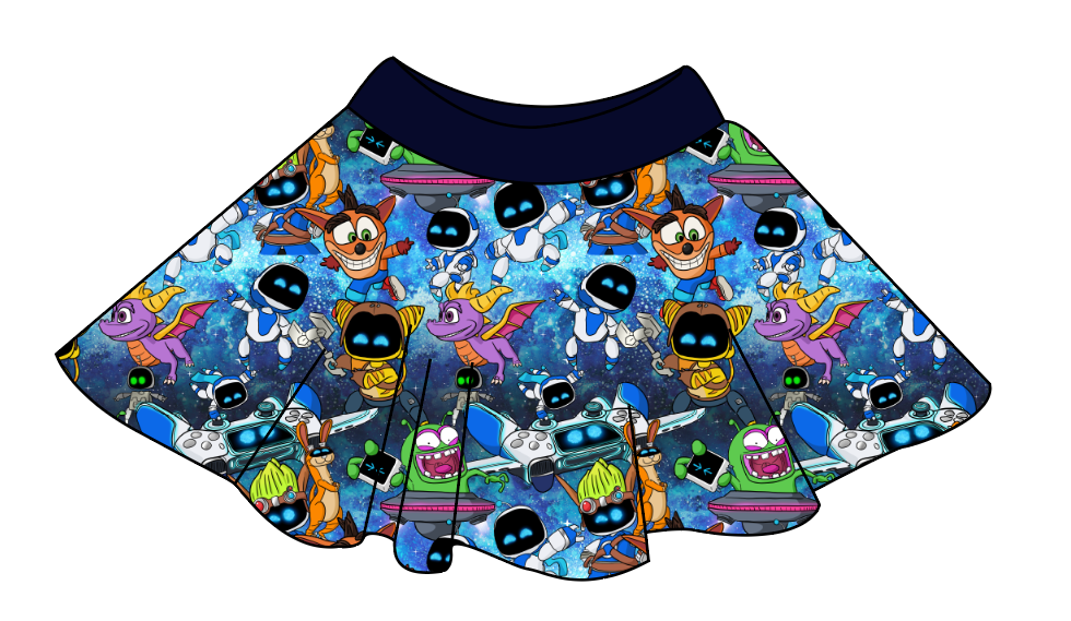 Astro Gamer Circle Skirt