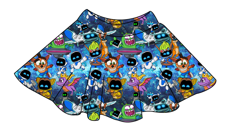 Astro Gamer Ladies' Circle Skirt
