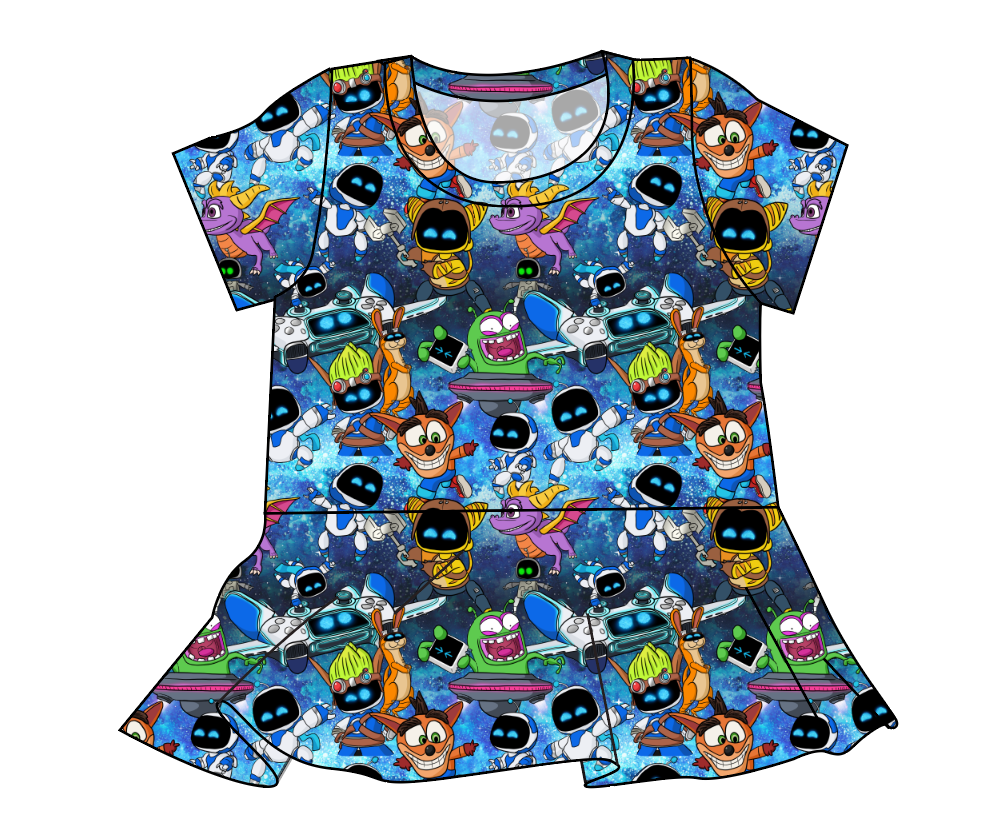 Astro Gamer Ladies' Peplum Top