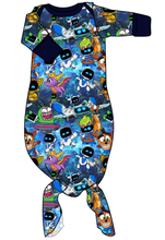 Load image into Gallery viewer, Astro Gamer Newborn Knotted Gown