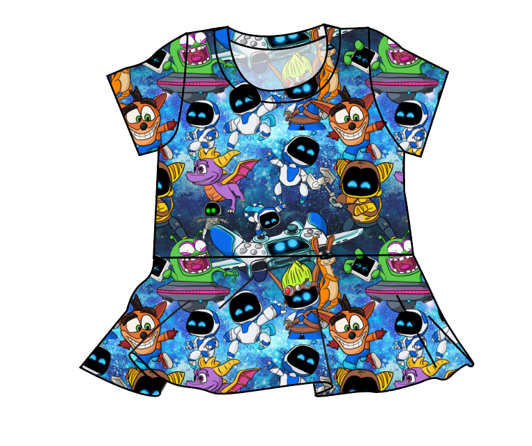 Astro Gamer Peplum Top