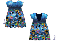 Load image into Gallery viewer, Astro Gamer Low Back Dress