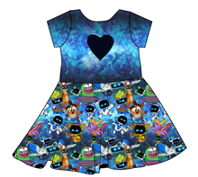 Load image into Gallery viewer, Astro Gamer Molly Heart Back Twirly Dress