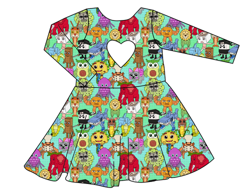 Steal a Block Molly Heart Back Twirly Dress