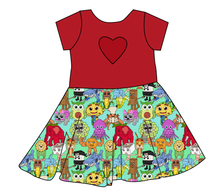 Load image into Gallery viewer, Steal a Block Molly Heart Back Twirly Dress