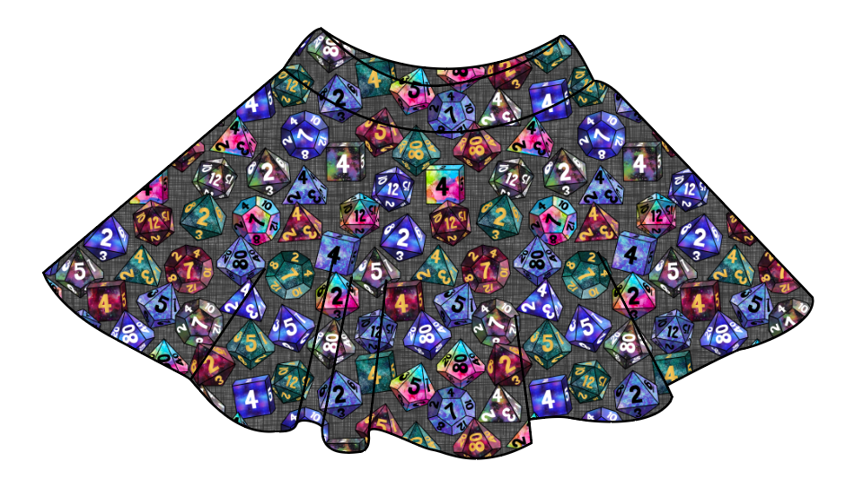 Dice for Dungeons Ladies' Circle Skirt