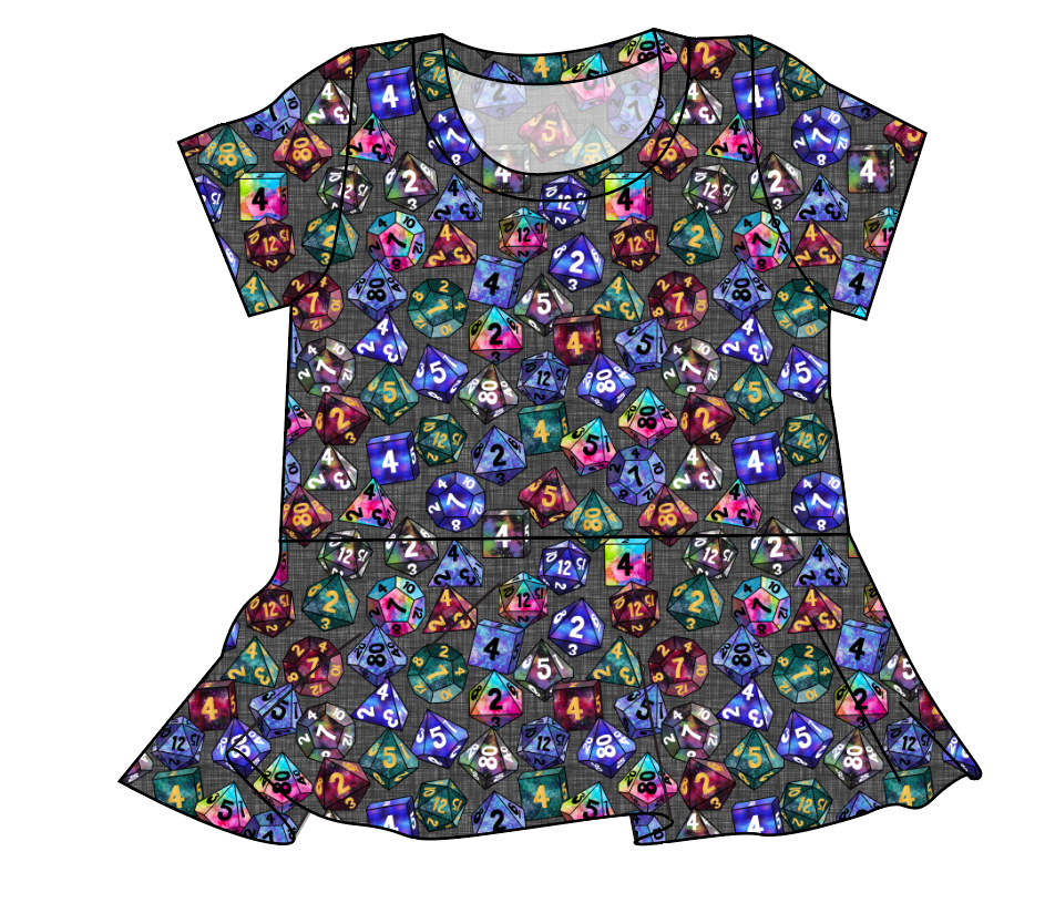 Dice for Dungeons Ladies' Peplum Top