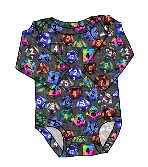 Dice for Dungeons Lap Neck Bodysuit