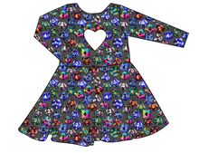 Load image into Gallery viewer, Dice for Dungeons Molly Heart Back Twirly Dress