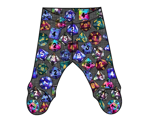Dice for Dungeons Newborn Footed Pants