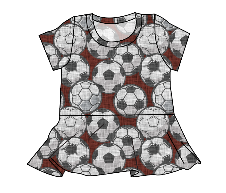 Soccer Balls Peplum Top