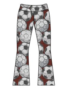 Athletic Prints Sports Mini Kids Flared Leggings