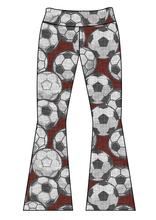 Load image into Gallery viewer, Athletic Prints Sports Mini Ladies Flared Leggings