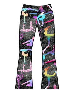 Athletic Prints Sports Mini Kids Flared Leggings