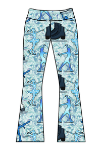 Athletic Prints Sports Mini Kids Flared Leggings