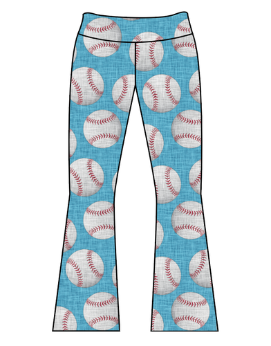 Athletic Prints Sports Mini Kids Flared Leggings