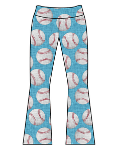 Athletic Prints Sports Mini Kids Flared Leggings