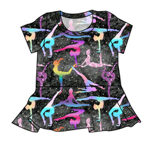 Load image into Gallery viewer, Rainbow Gymnastics Peplum Top