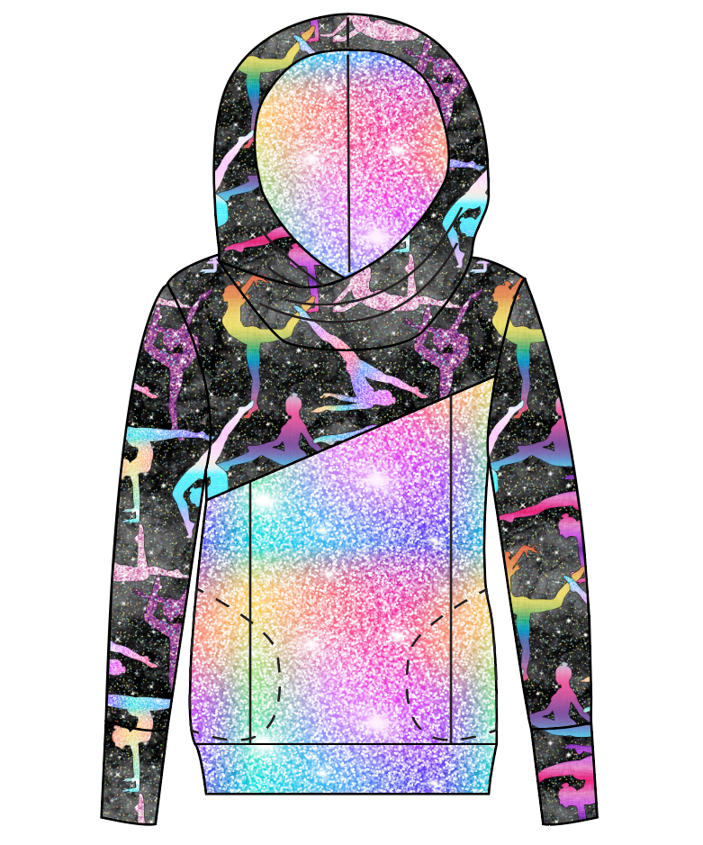 Rainbow Gymnastics Ladies Hoodie