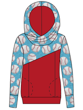 Load image into Gallery viewer, Baseballs Ladies Hoodie