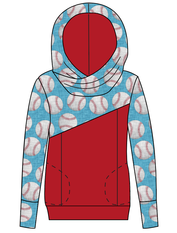 Baseballs Ladies Hoodie